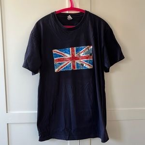 American Apparel distressed Union Jack tee